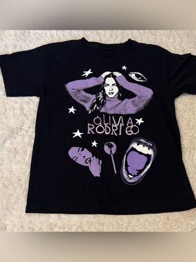 Olivia Rodrigo Graphic T-Shirt Black Purple Star Tour Merch Size XS